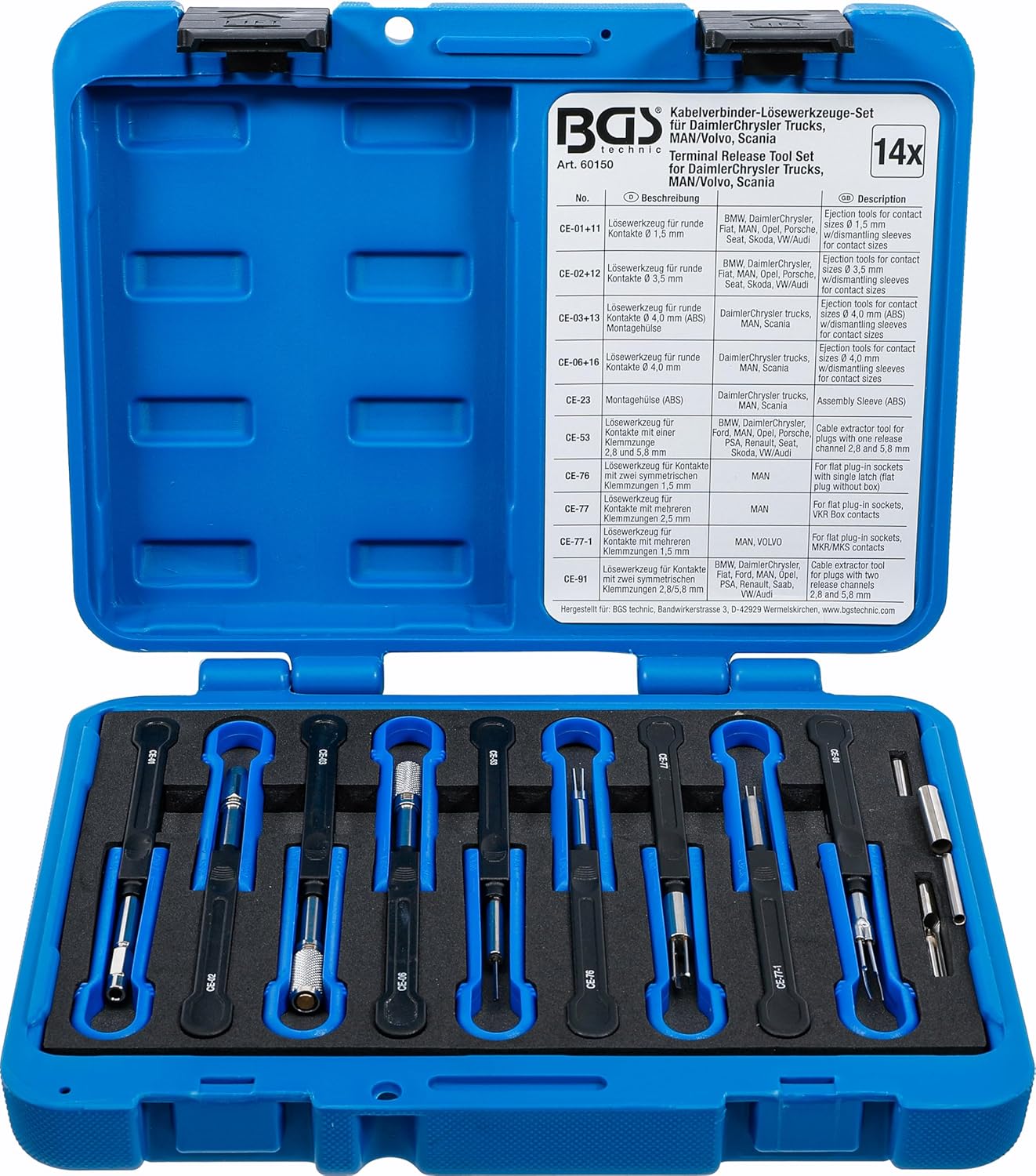 BGS 60150 | Terminal Tool Set | for Man, Volvo | 14 pcs.