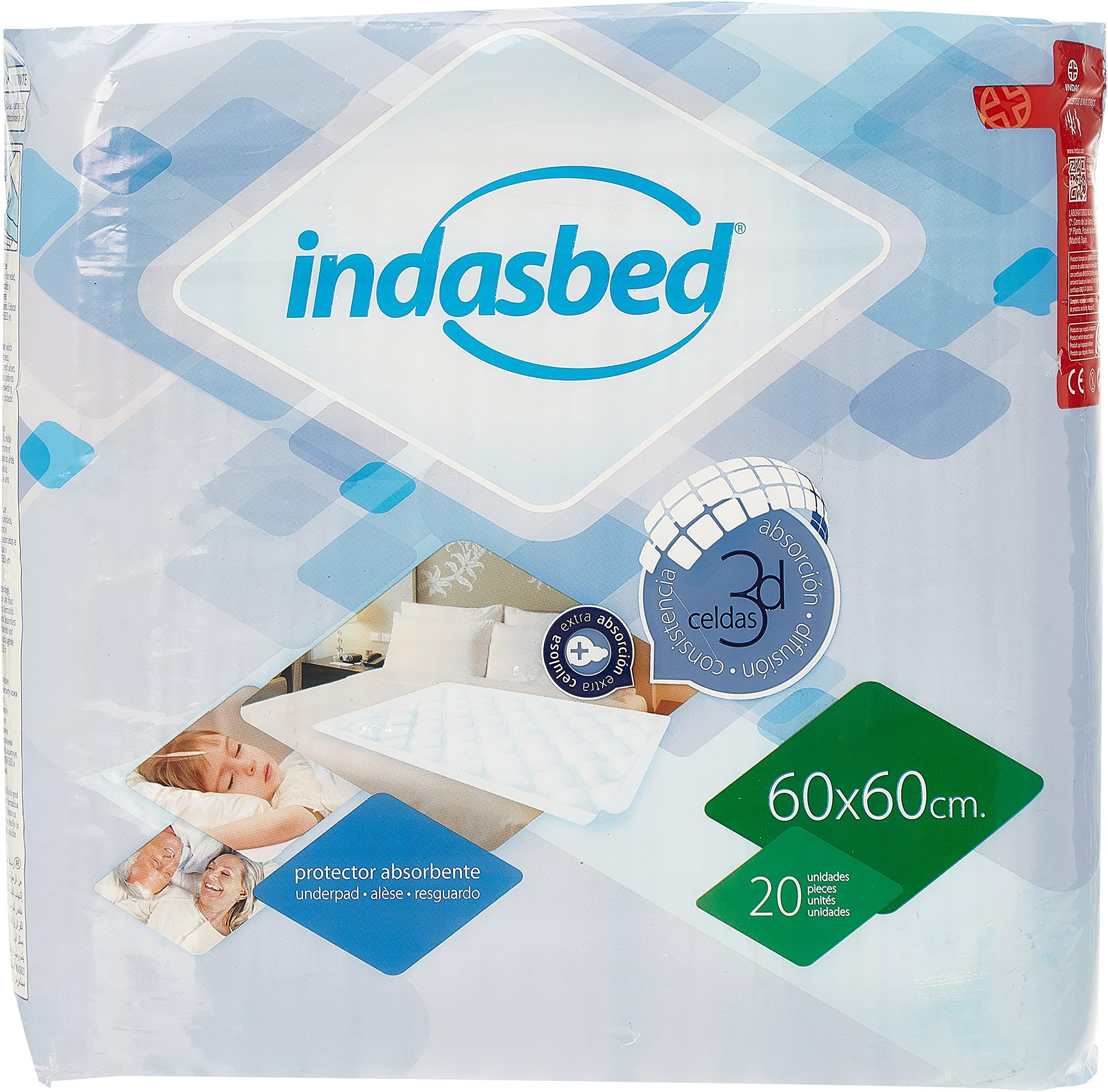 Indasbed Super Bed Protector, 60 x 60 cm – 20 Protectors