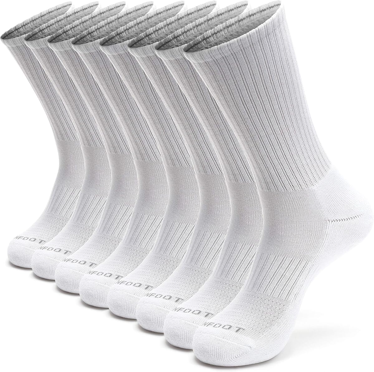 MONFOOT Women's and Men's 3-8 Pairs Athletic Cushion Crew Socks Multi | Stay-Up and Snug Fit, All-Day Comfort, Arch Support, Plush Cushioning, Breathable & Moisture-Wicking Fabric