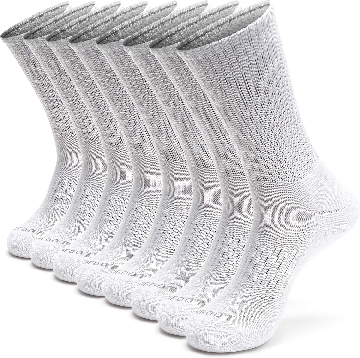 MONFOOT Women's and Men's 3-8 Pairs Athletic Cushion Crew Socks Multi