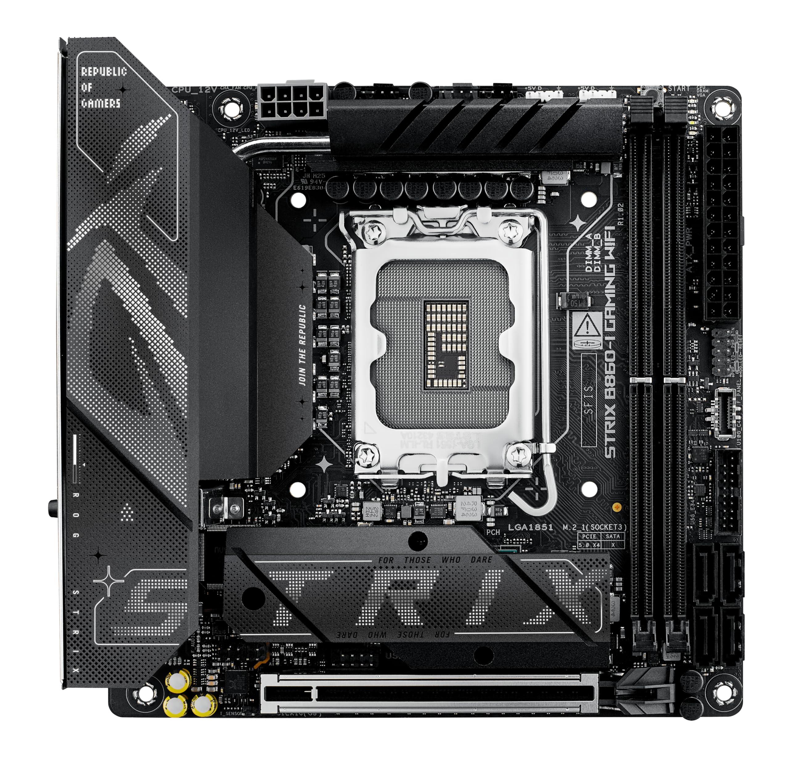ASUS ROG Strix B760-I Gaming WiFi Mainboard Sockel Intel LGA 1700 (Intel B760, Mini ITX, DDR5 Speicher, WiFi 6E, PCIe 5.0, 2X PCIe 4.0 M.2, Aura Sync)