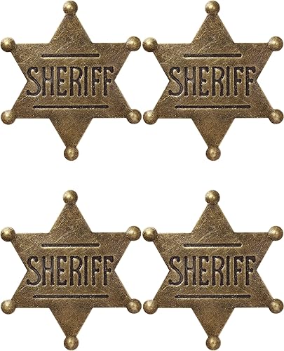 Broche de insignia de sheriff grande vintage para niños, broche de insignia del sheriff del oeste, broche para adultos, niños y niñas, disfraces de