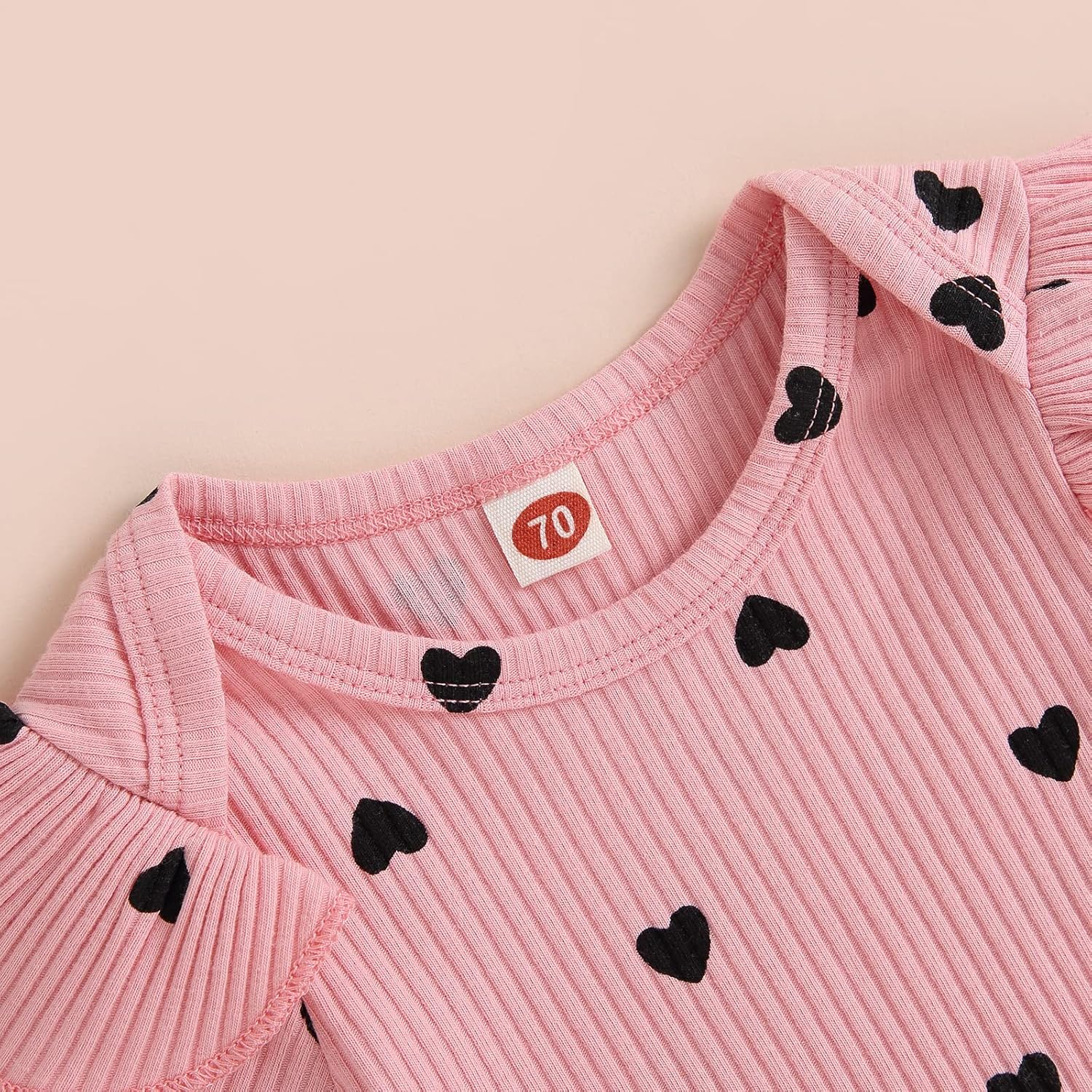 Miniatura 3 de Conjunto de 3 piezas de ropa de verano para bebé recién nacida, con volantes, manga corta, cintura elástica, pantalones cortos y diadema