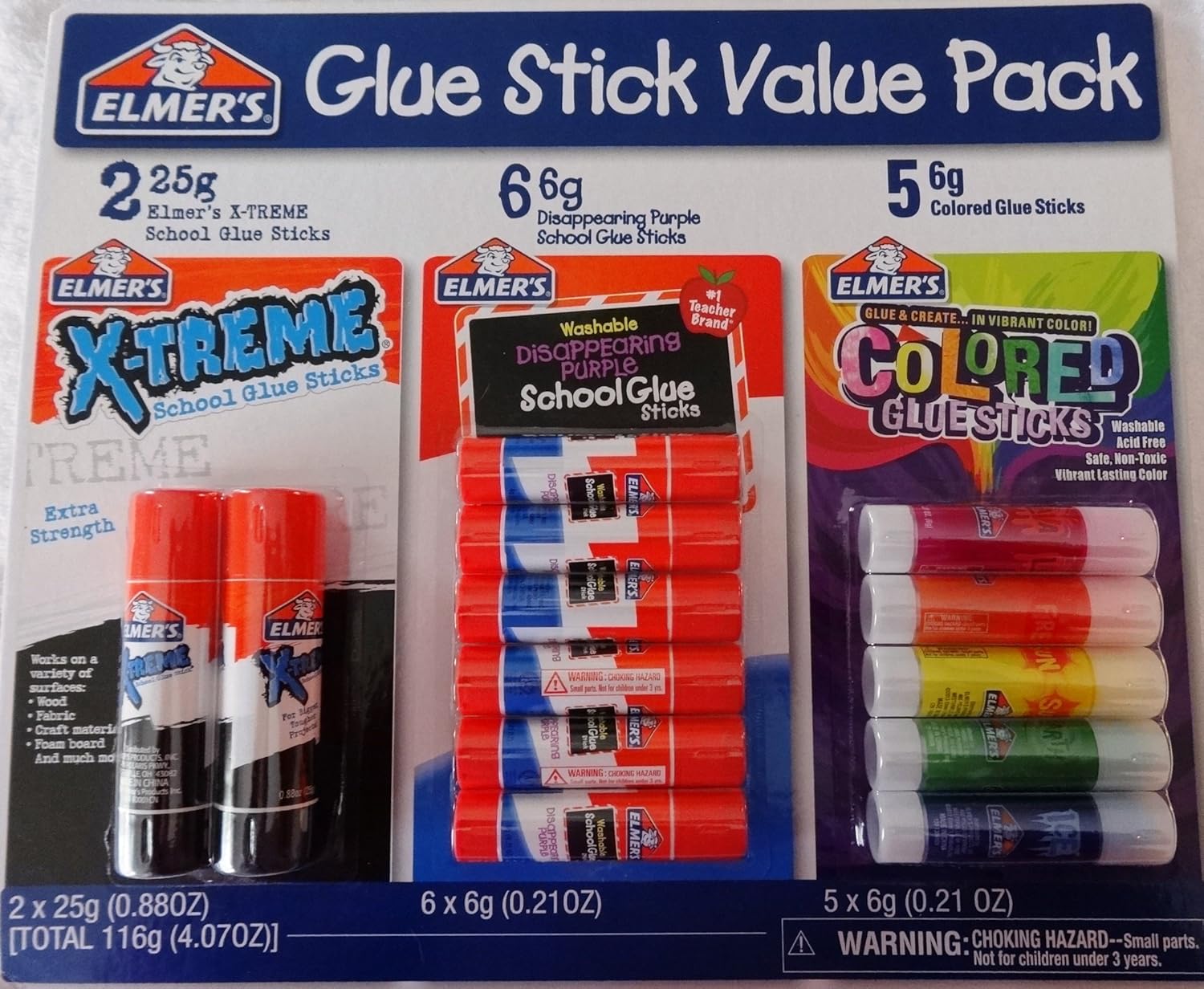 Elmer's Glue Stick Value Pack Xtreme, School Washable