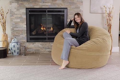 Miniatura 72 de Silla Chill Sack Bean Bag: muebles de espuma de memoria gigante y una tumbona grande. Gran sofá con gran cubierta de gamuza suave resistente al