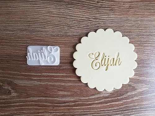 Miniatura 2 de Custom Name Fondant Embosser Cookie Stamp with handle
