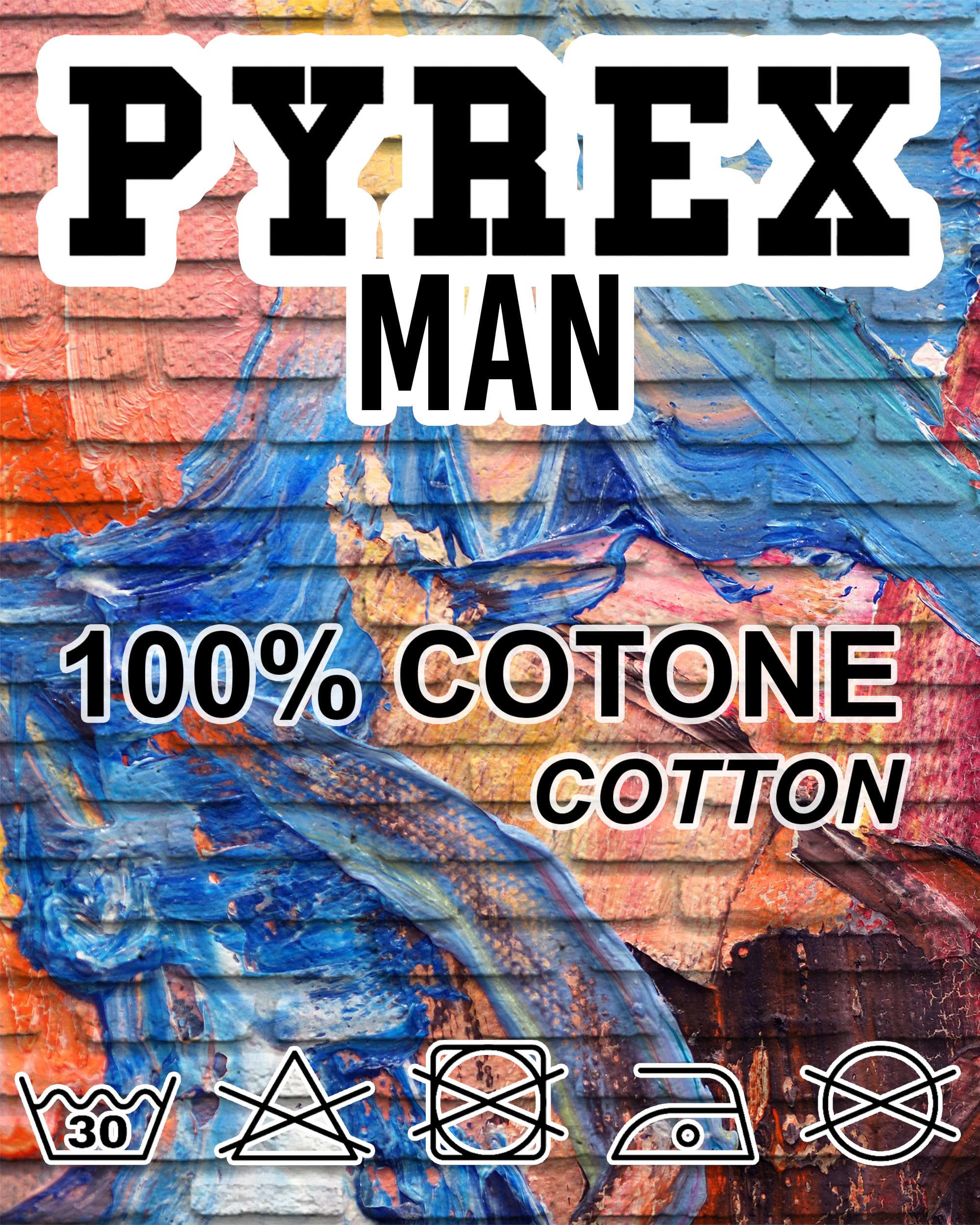 PYREX ORIGINAL - Felpa Girocollo da Uomo in Cotone, Polsini Elasticizzati, Logo Frontale - Art.45102