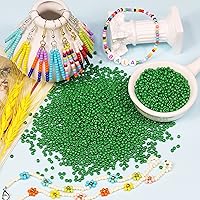 Vista 2 de Bala&Fillic Cuentas de semillas de color verde oscuro de 0.118 pulgadas (0.118 in), aproximadamente 3600 piezas/3.53 oz en bolsa, cuentas de vidrio