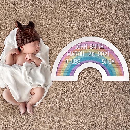 Miniatura 4 de Hipbaby Tablero de letras de fieltro tablero de letras arcoíris con letras emojis caballete de madera y bolsa de transporte tablero de letras de