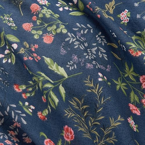 Miniatura 76 de HoneiLife - Juego de funda de edredón floral 100% algodón, 3 piezas, botánica, ropa de cama con cierre de cremallera y lazos en las esquinas