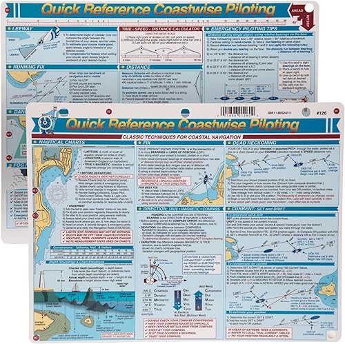 Davis Instruments Coastwise Piloting Tarjeta de referencia rápida - Técnicas clásicas para navegación costal - Pilotaje de barcos para principiantes