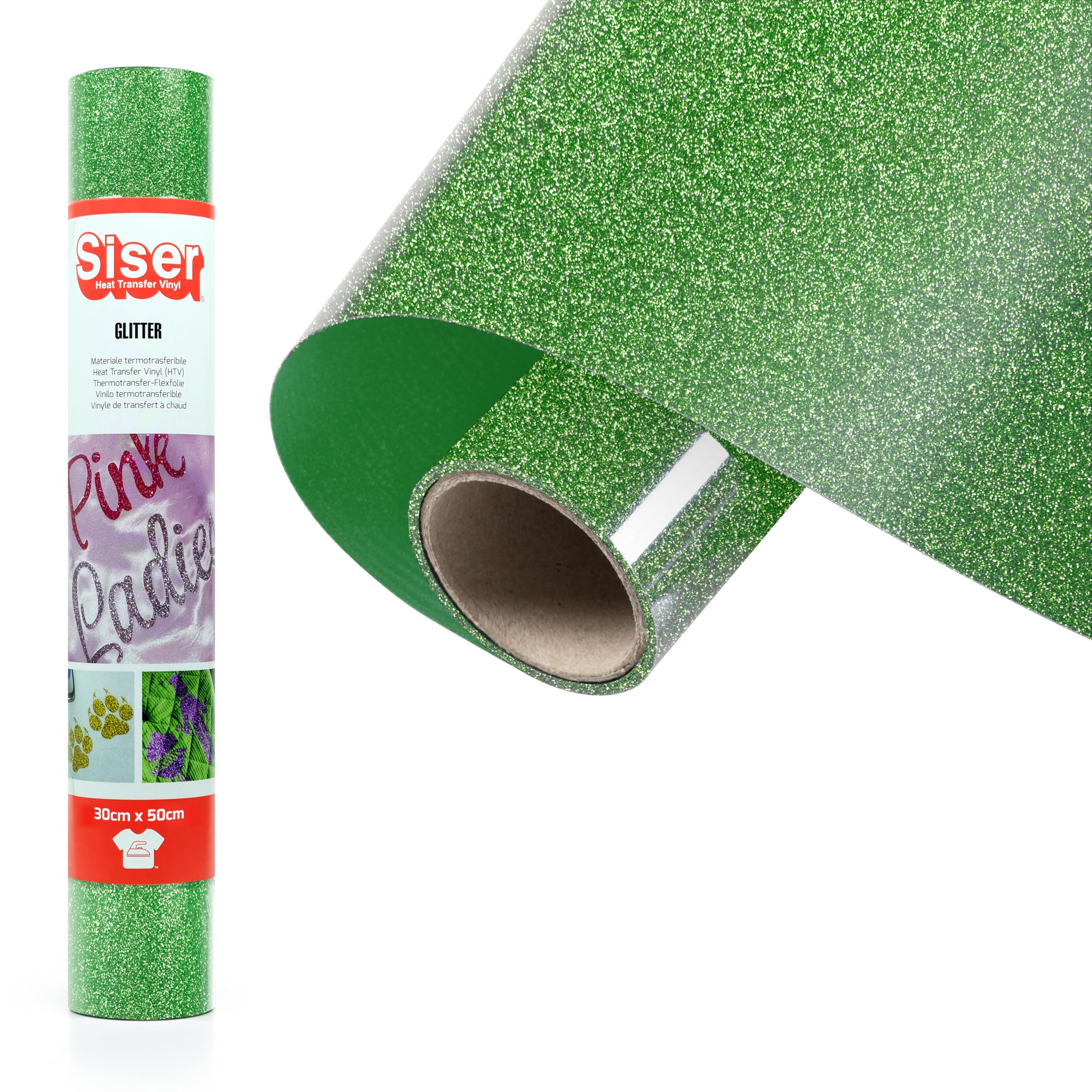 SISER® Glitter Light Green Heat Transfer Vinyl 50x30cm