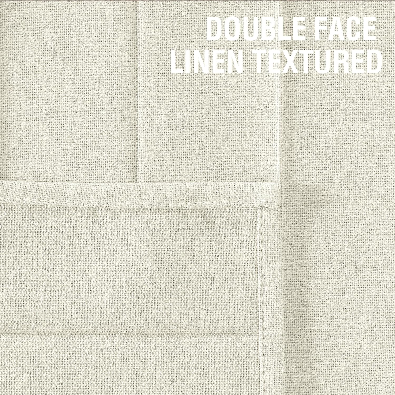 H.VERSAILTEX 100% Blackout Linen Curtain Accordion Door Curtains for Doorway Privacy Folding Closet Curtain Room Divider Sliding Door Shade with Hooks, 1 Panel, W100 x L78, Heather Ivory