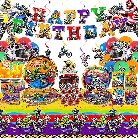 Dirt Bike Birthday Party Decorations Kit: Race to Excitement
