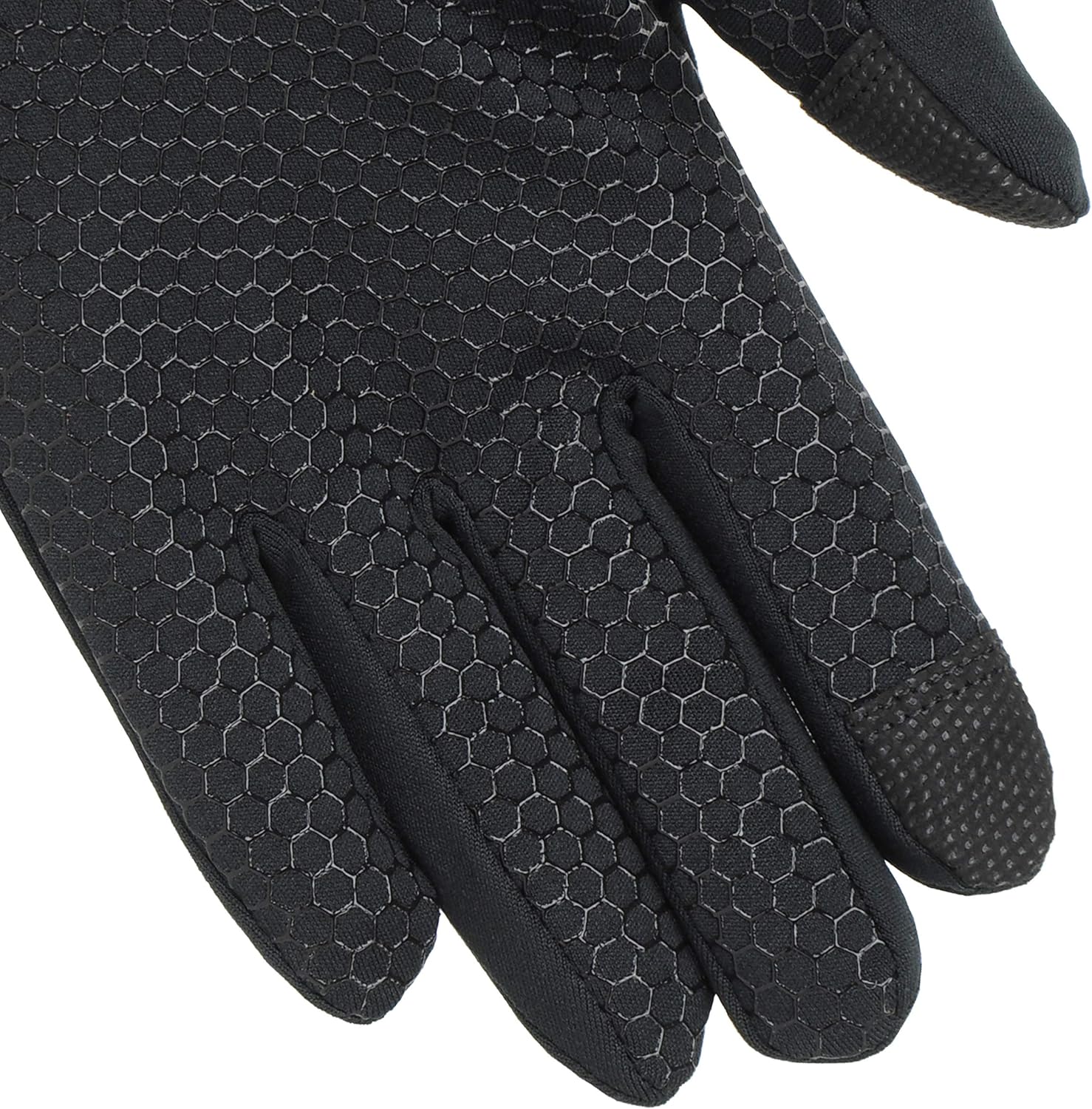 Touchscreen Activity Gloves, Grip Palm, Black, Unlined - Image 4