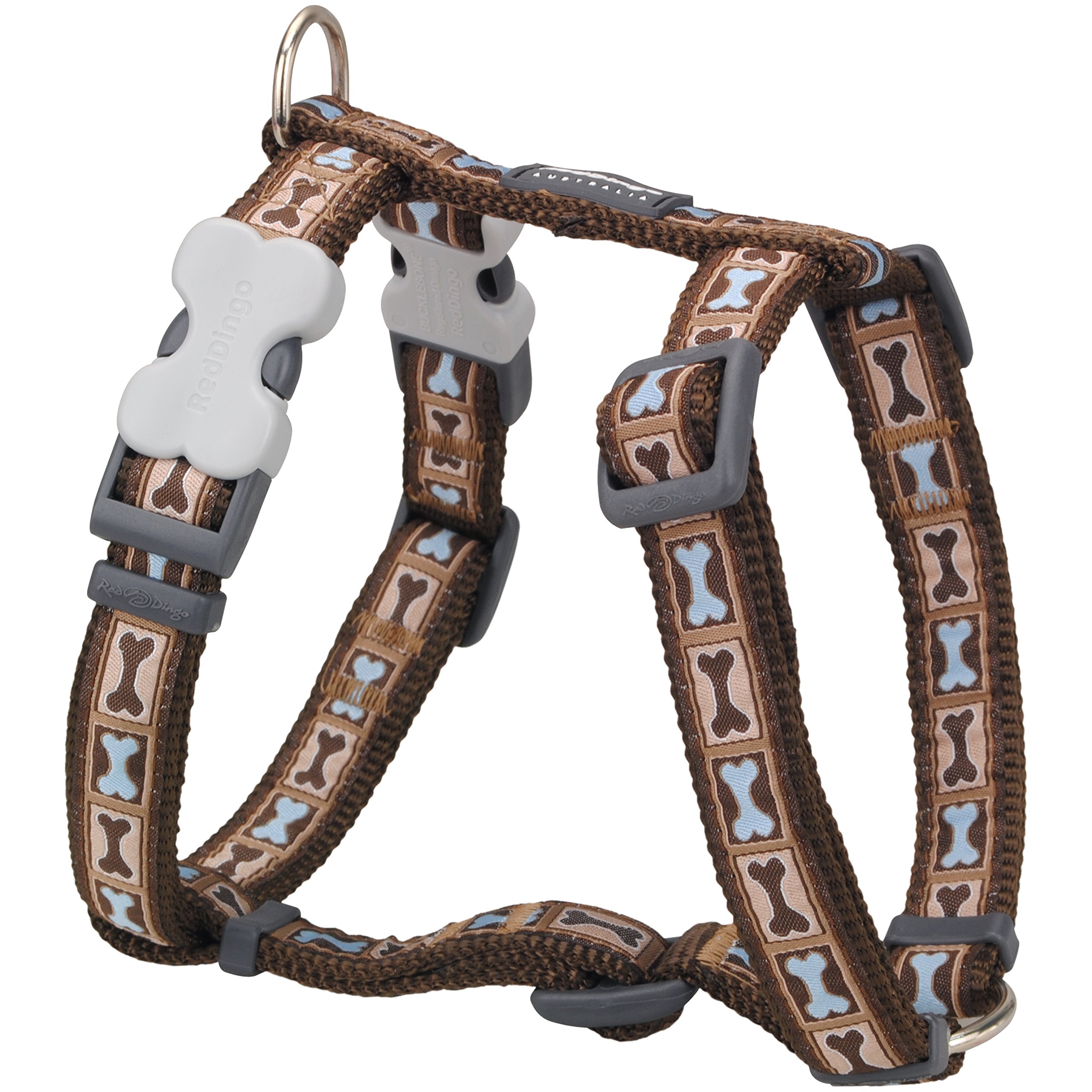 Red Dingo Dog Harness Bone Yard Brown (Medium)