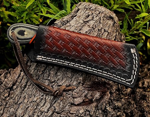 Miniatura 93 de Cuchillo de acero hecho a mano con funda de cuero, cuchillo utilitario resistente, cuchillo de electricista para desollar alambre para profesional