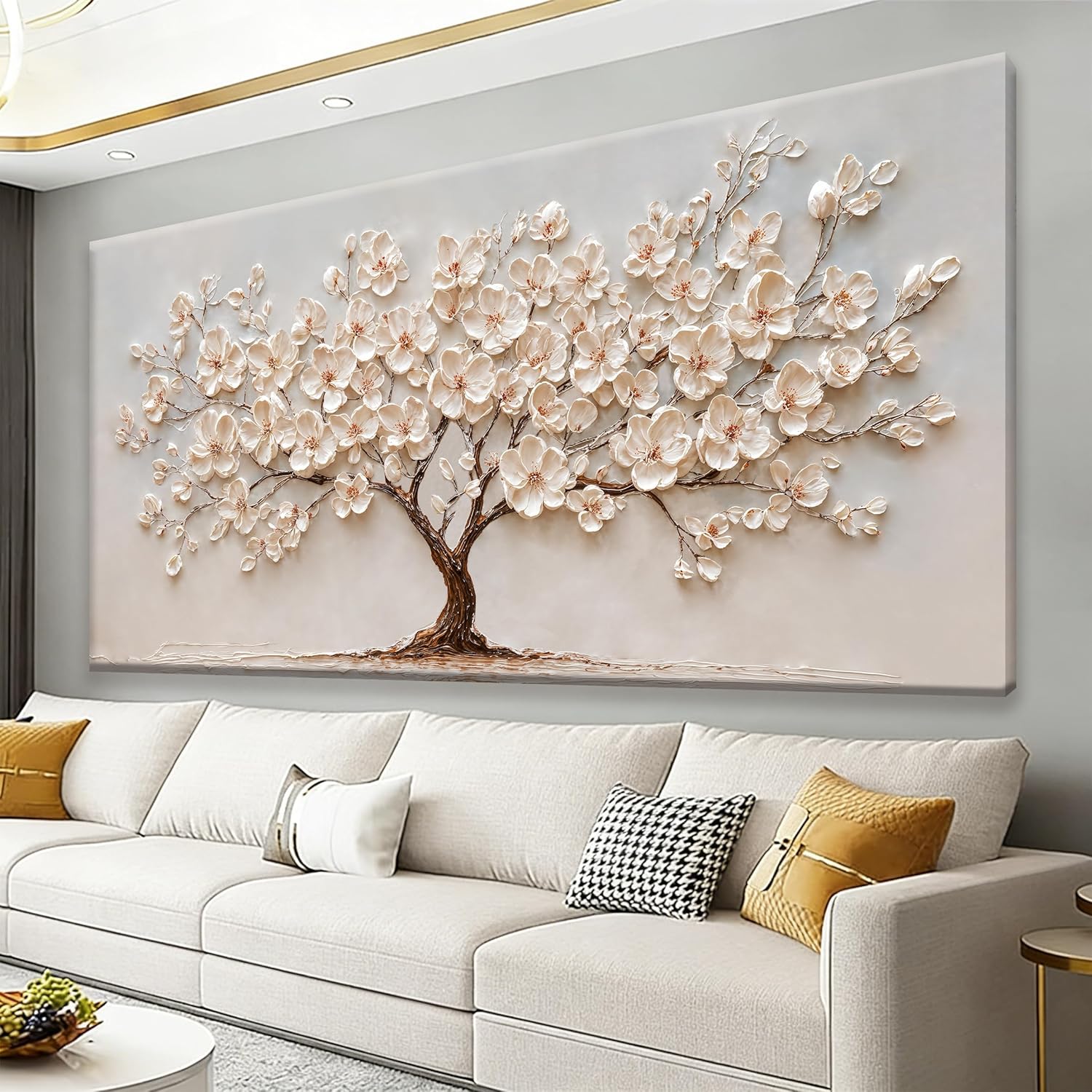 Canvas Art Wall Decor Modern Wall Art Pictures For Living Room Artwork for Walls Botanical Flower Wall Art Tree Of Life Wall Art Canvas Wall Art Decor Home Kitchen Office Wall Decoration 20" X 40"