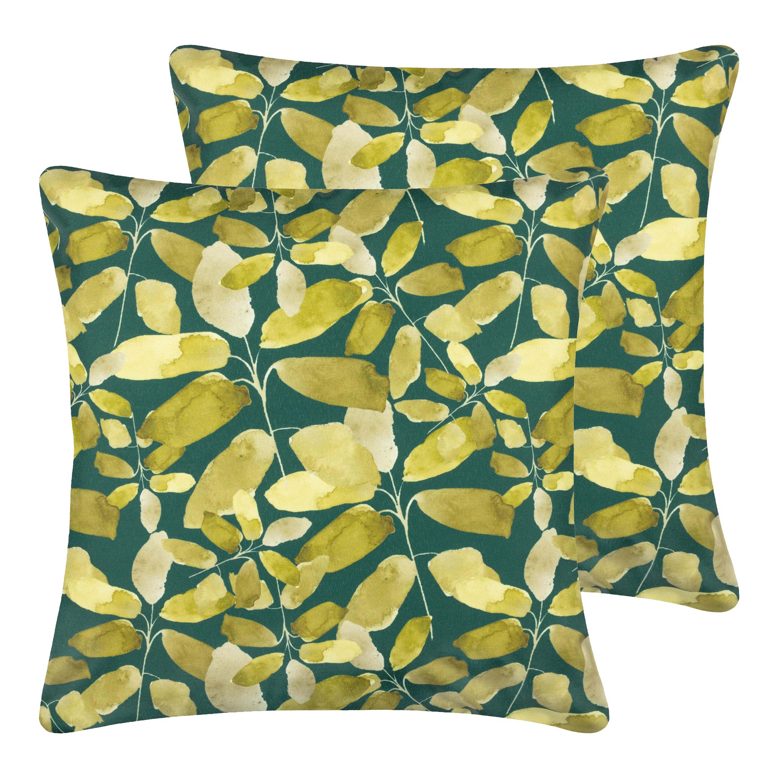 furn. Wylder Tropics Lorena Outdoor Cushions Twin Pack, Emerald, 43 x 43cm