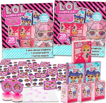 LOL Surprise Holiday Gift Exchange Set - Bundle of 40 LOL Surprise Party Favor Boxes with Stickers, Tattoos, Stampers for Easter Basket Fillers, More