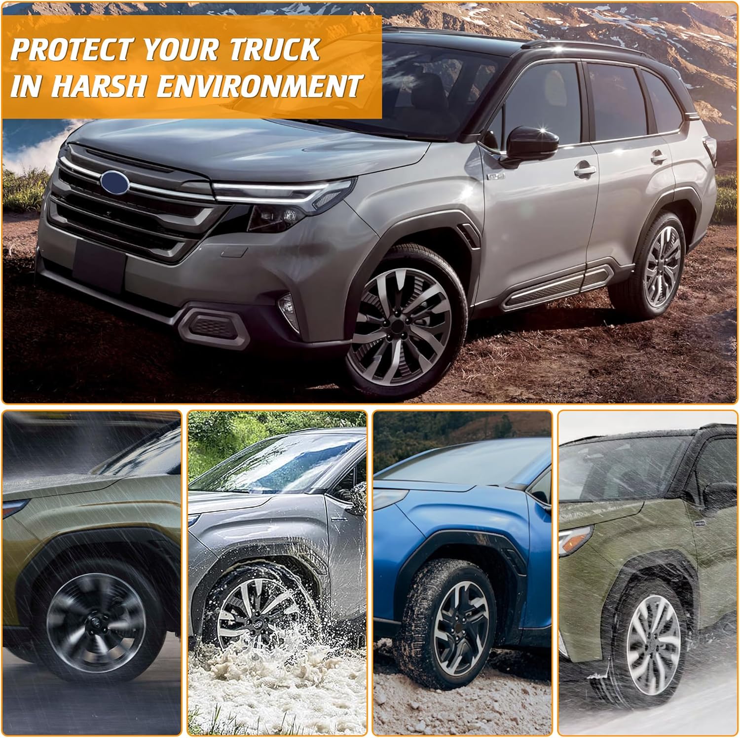 Mud Flaps Fit for Subaru Forester 2025 2026 No-Drill Mud Flaps & Splash Guards for Subaru Forester Accessories 2025 2026 Front & Rear Wheel Inner Fender Guards All Weather Mud Guards 4PCS