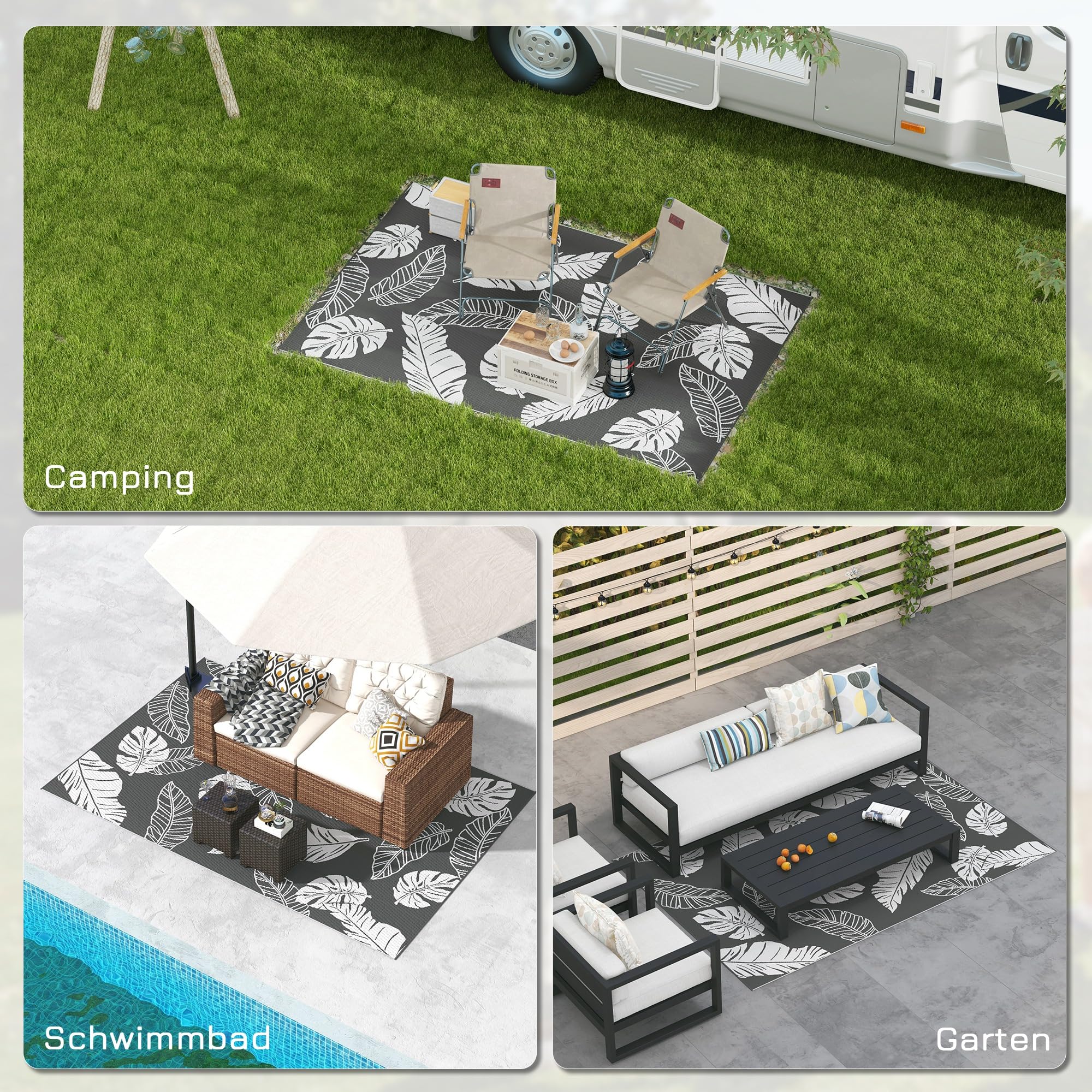 Outsunny Outdoor-Teppich, Mit Doppelseitigem Design, Für | HORNBACH