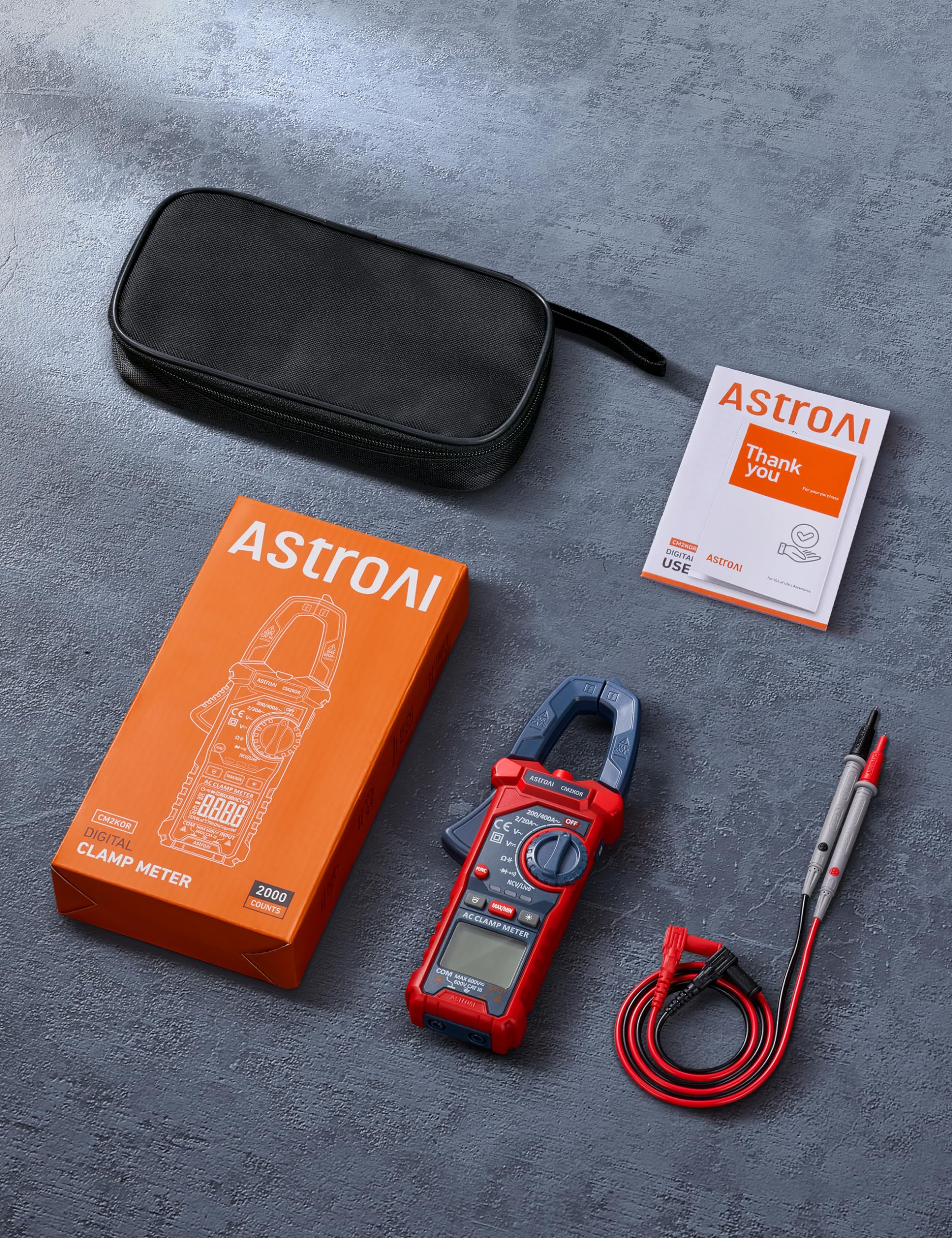 AstroAI Pinza Ampérimetrica, Multímetro Digital Profesional, Polímetro, Voltímetro, Tester para Corriente CA, Voltaje CA/CC, Resistencia, Frecuencia, Capacitancia, Continuidad, Diodos de Prueba — view 7