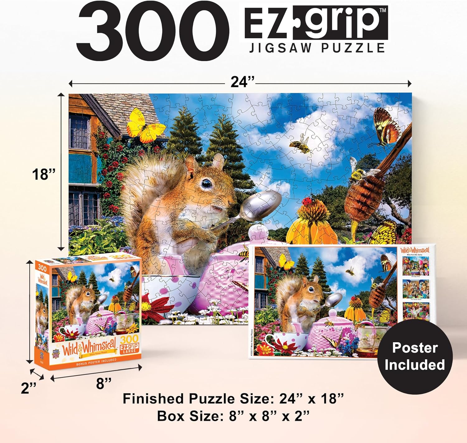 MasterPieces 300 Piece EZ Grip Jigsaw Puzzle - More Honey Please - 18"x24"