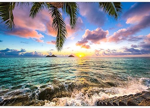 Miniatura 2 de SIGNWIN Mural de pared para playa y mar, papel tapiz autoadhesivo extraíble, decoración de pared para sala de estar, dormitorio, 100 x 144 pulgadas