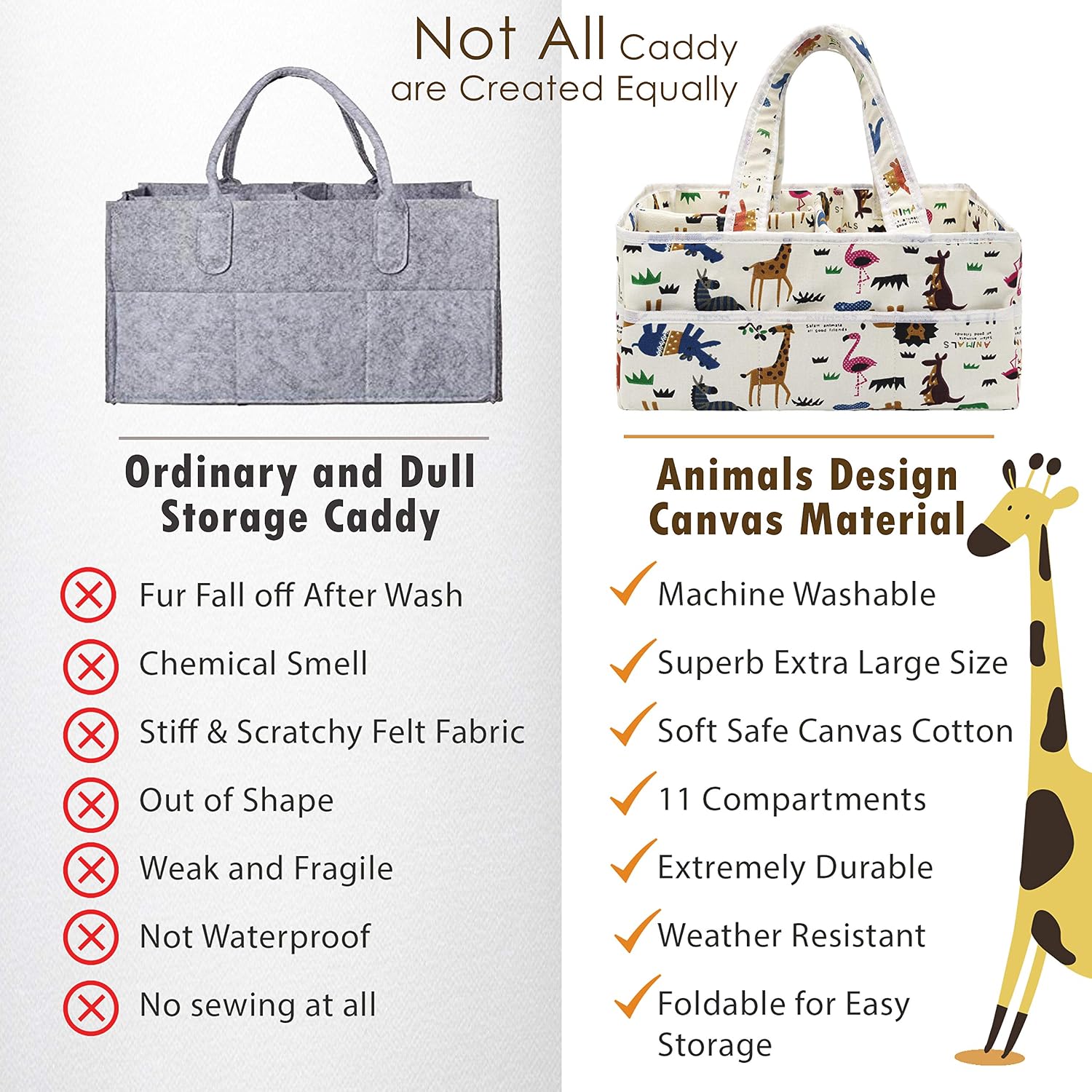 BILLIONBOXES Diaper Bag Organizer Newborn boy – Extra Large Caddy Organizer, Portable Nursery Organizer baby basket for Baby Necessities and New Born Babies Items. Baby Shower Gifts for boys & Girls