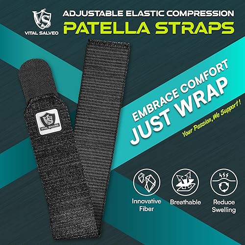 Miniatura 2 de Vital Salveo - Banda elástica transpirable para rótula de compresión para aliviar el dolor, estabilización articular para hombres y mujeres