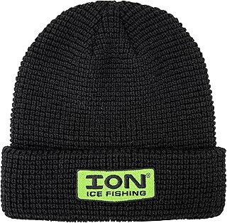 Ion Standard Waffle Knit Hat, Black/Green, One Size