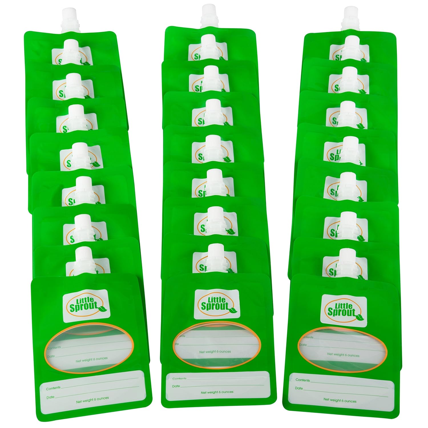 Disposable 6oz Baby Food Storage Pouch Containers, 24 Pk