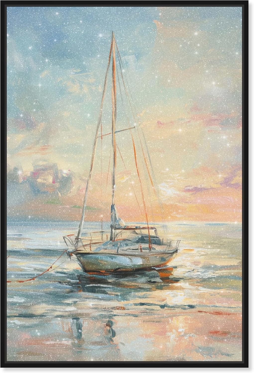 Art Remedy Boat On The Shore Gallery Wrapped Sailing 1 Piece Canvas Wall Art, 10" x 15", Gallery Wrapped