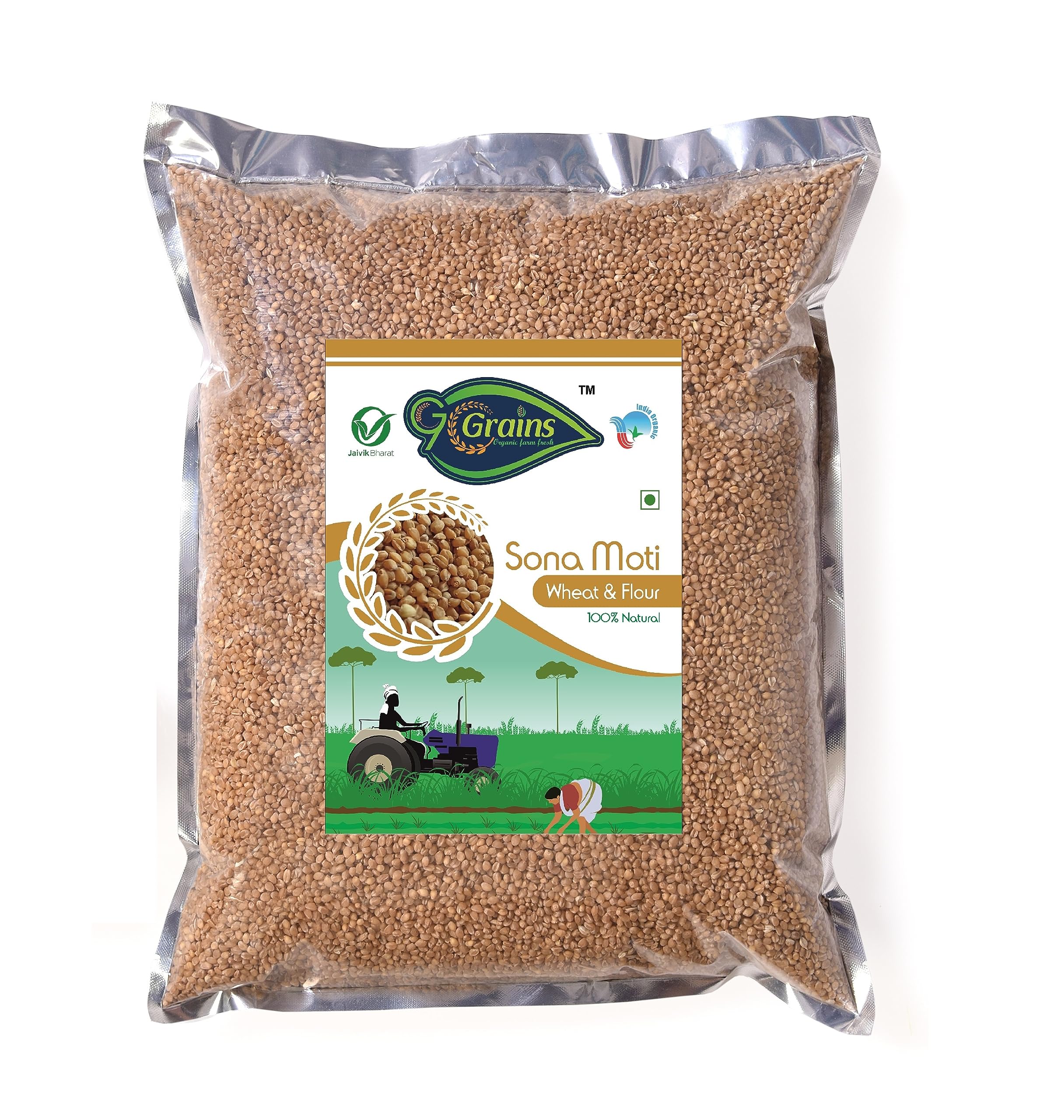 G7 GRAINS Sonamoti Wheat Grains 10 Kg | Fiber Yukt Gehu | Paigambari Wheat Gehu | Gehu Nahi Ye Hai Sona | Sugar-Free Gold Wheat |Sona Moti Gehu Dane | By G7 Grain