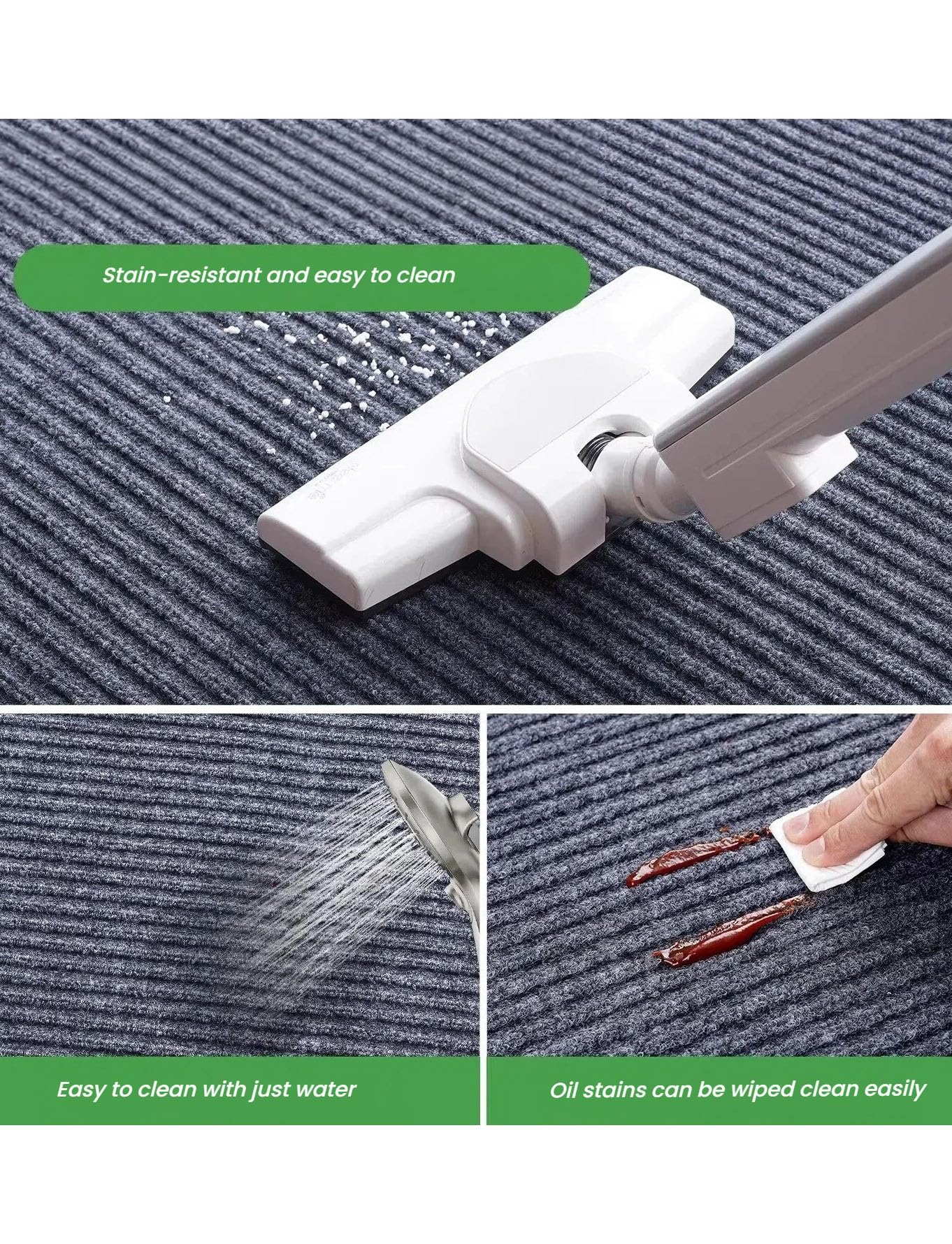 Tapis lavable avec dos en caoutchouc antidérapant pour la maison, la salle de sport, le salon, la chambre à coucher