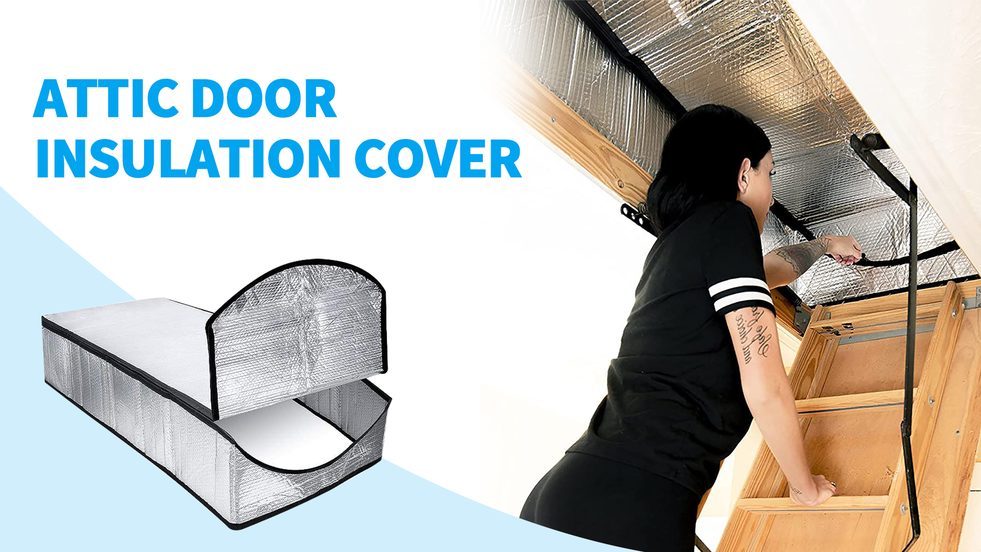 Agrdeed Loft Stairs Insulation Cover With Nail Gun, 138 X 64 X 28 Cm Wind Deflector For Loft Ladder, Loft Ladder, Insulation Cover, Fireproof Loft Insulation Tent - View #9