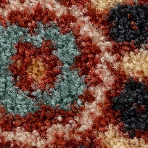 Miniatura 7 de Alfombra antideslizante Maples Rugs Reggie, tapete para pasillo, entrada, con diseño floral (fabricado en Estados Unidos) 2 x 6, color merlot