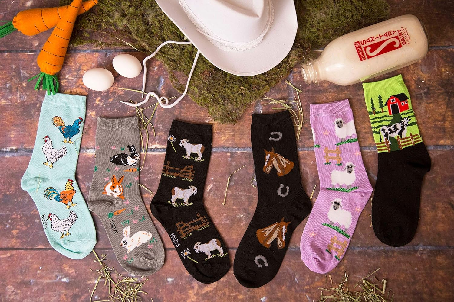 Foozys Women’s Crew Socks | Sheep Cute Farm Animal Novelty Socks | 2 Pair - Image 5