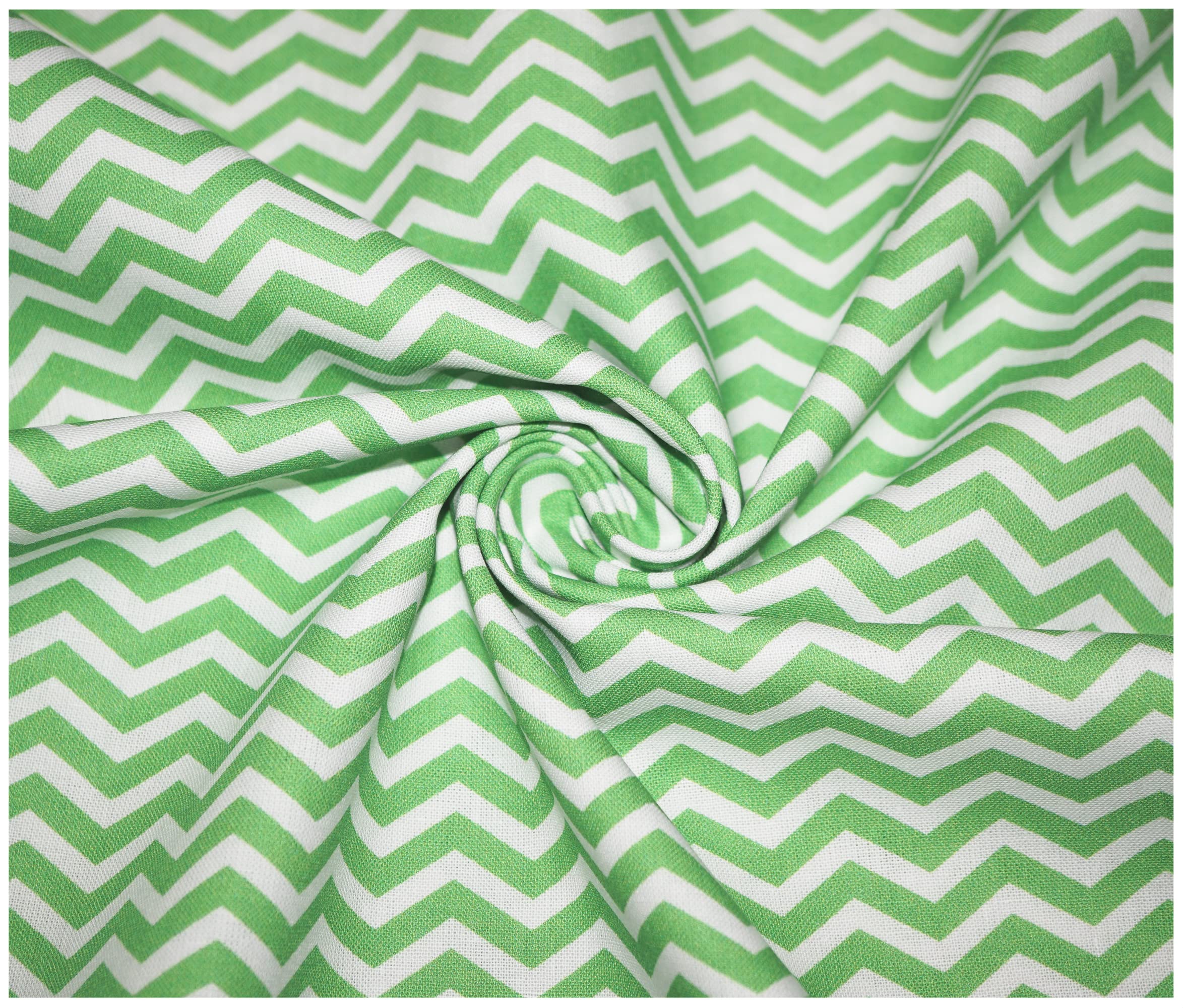 100% Cotton Chevron Zig Zag Poplin Fabric Sewing Arts & Crafts Dressmaking in 13 Colours (1 Metre (100 x 140cm), Apple)