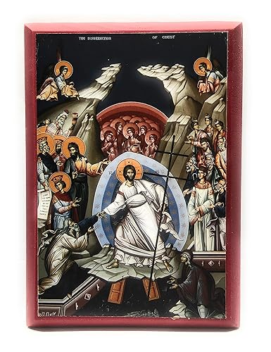 Miniatura 4 de Wooden Greek Orthodox Christian Icon Resurrection of Jesus Christ (5.5" x 7.5")