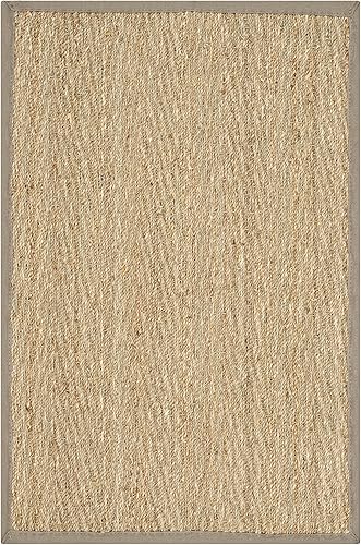 Miniatura 375 de Safavieh Colección de fibra natural NF115P - Alfombra (fibra natural), color gris, Fibras naturales beige, (Natural/Beige),Natural/Negro,Natural