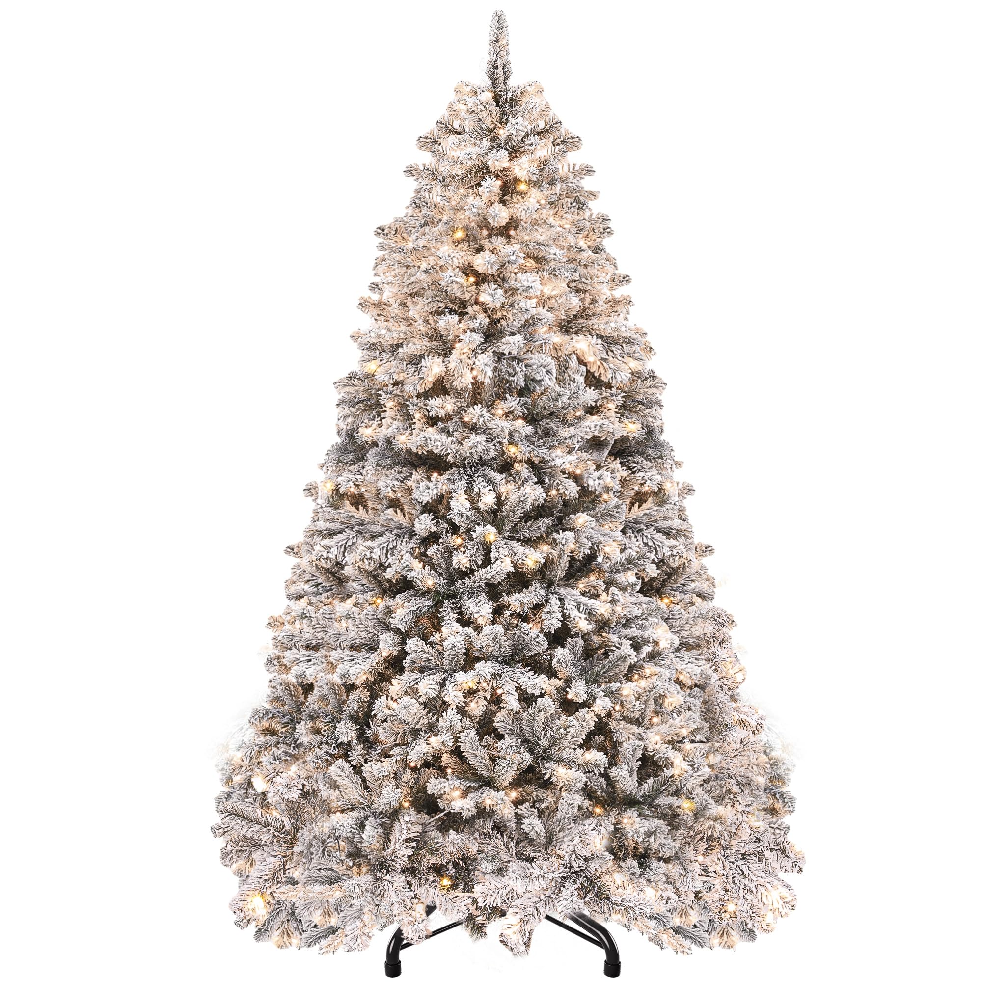 Albero artificiale pre-illuminato a LED da 1,8 m, con 153 luci calde e
