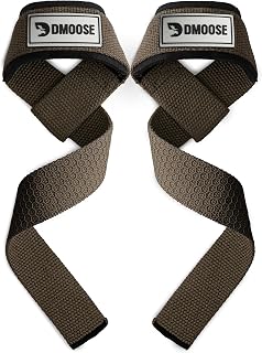 DMoose Fitness Lifting Straps 24" (Pair) - 5mm Padded Durable Wrist Straps for Weightlifting & Powerlifting - Cotton Lifting Strap with Silicone Grip for Men & Women - Deadlift Strap for Gym Workout
