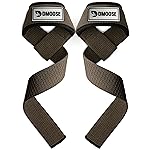 DMoose Fitness Lifting Straps 24 (Pair) - 5mm Padded Wrist Straps for Weightlifting & Powerlifting - Cotton Lifting Strap with Silicone Grip for Men & Women - Deadlift Strap for Gym (Cocoa Silicone)