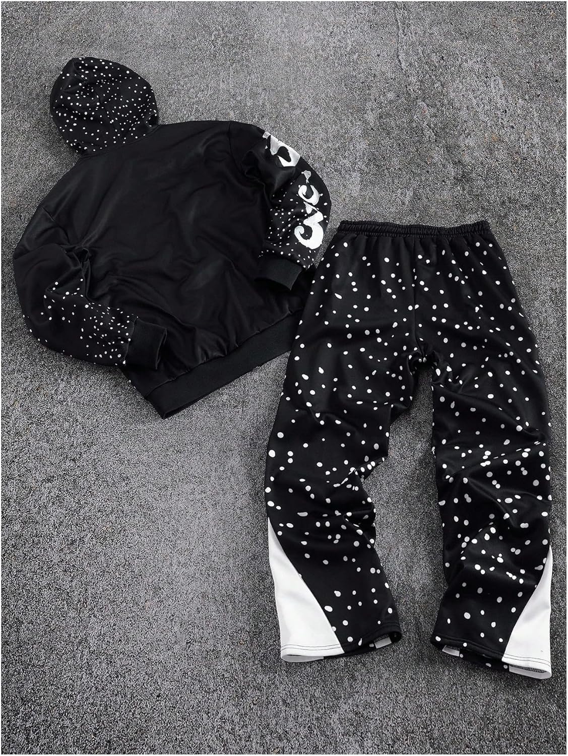 SOLY HUX Men's Sweatsuit 2 Piece Outfits Letter Graphic Zip Up Long Sleeve Hoodies Sweatshirt and Sweatpants Streetwear - Image 2