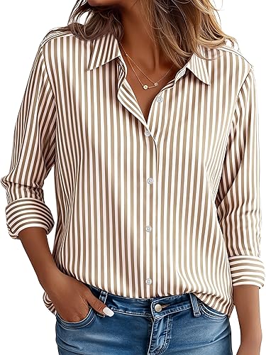 Women's Stain-Resistant Shirts Wrinkle Free & Non Iron Long Sleeve