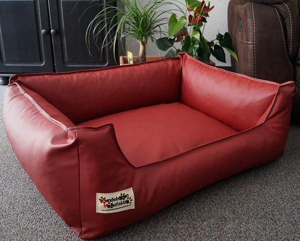 Hundebettenmanufaktur 80 cm X 60 cm Panier de Chien Similpelle Cuir synthétique Noir - 5