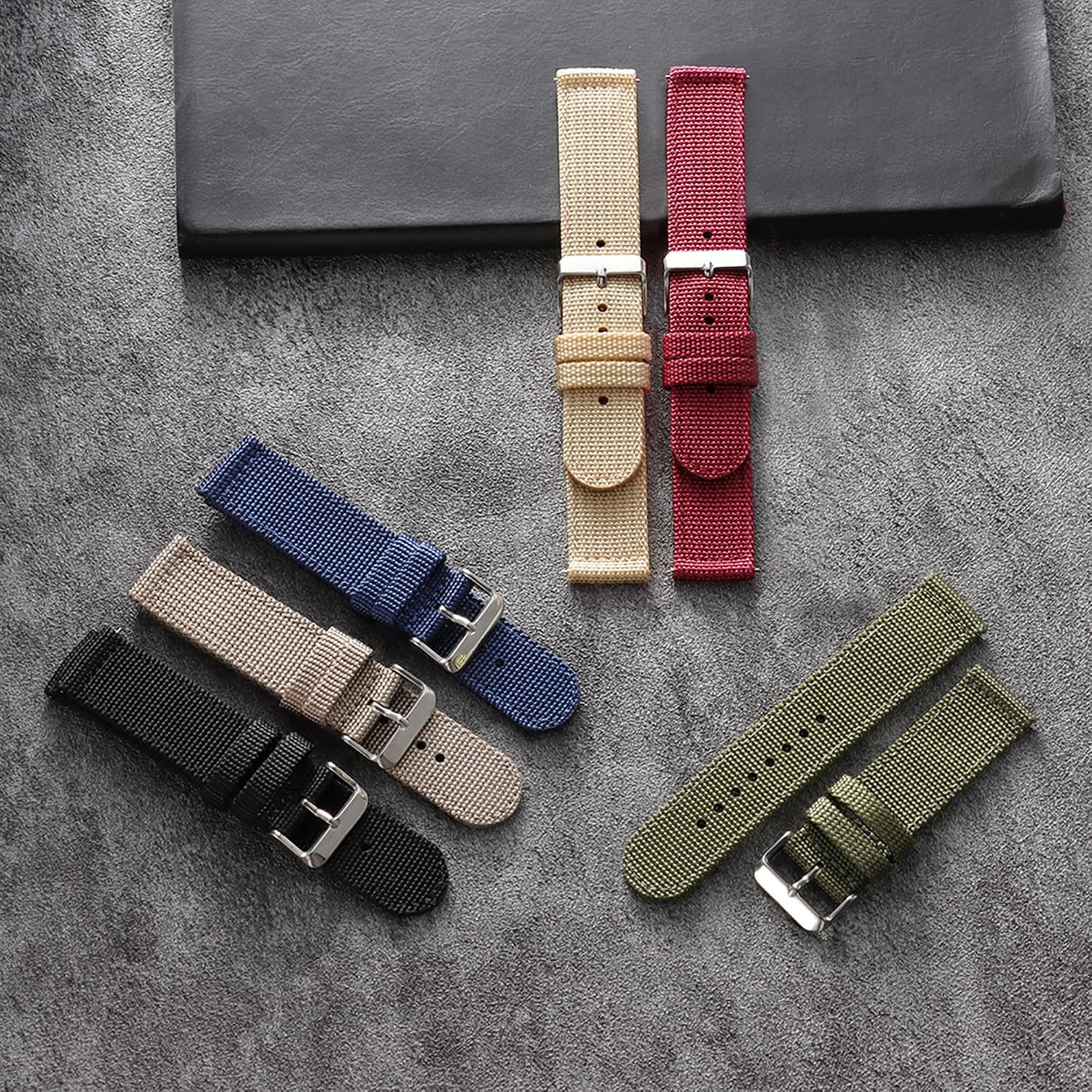 Nylon watch band for men and women,Quick release Canvas watch strap with Silver Buckle,18mm/20mm/22mm Canvas Watch Strap