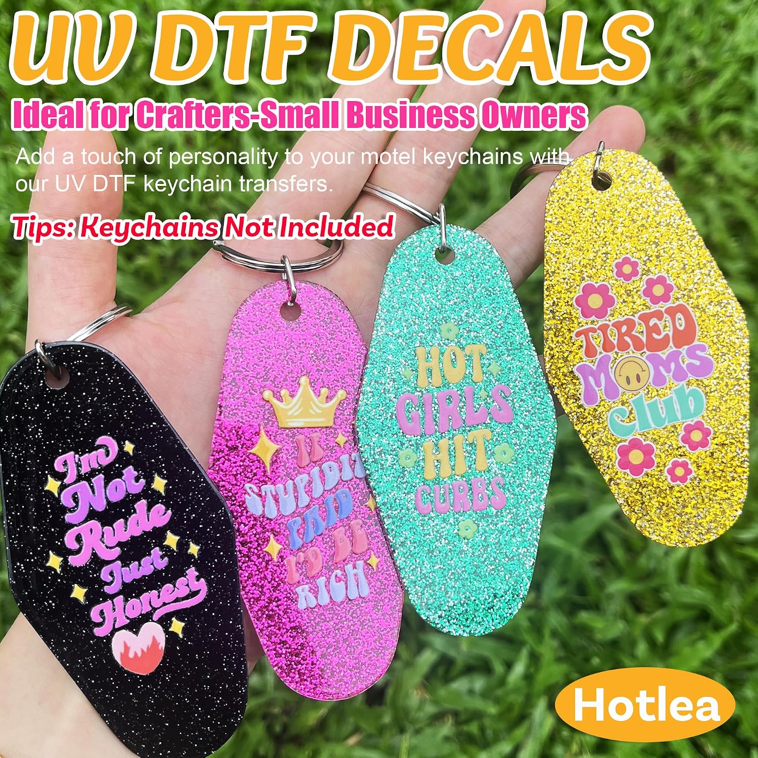 80 Sheets Funny UV DTF Stickers for Motel Keychains, Girl Power Waterproof UV DTF Decals, Positive Cold Transfer Stickers Rub on Transfers image 5